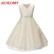 Для девочек праздничная одежда Костюмы для детей летние без рукавов Кружевное платье принцессы Свадебное платье для девочек; одежда для подростков вечерние платье для выпускного вечера k1