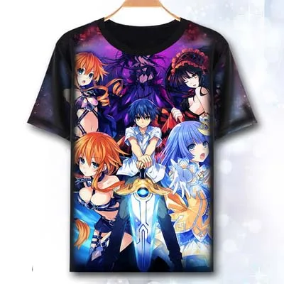 Футболка с надписью «Date A Live», футболка с изображением кошмаров, токисаки Куруми, аниме, костюм для косплея, модные мужские топы, футболки