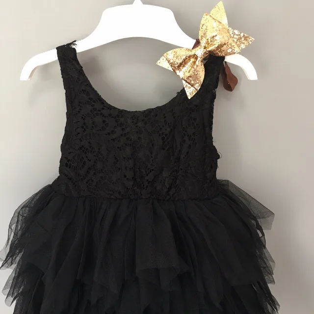 Beautiful black party dress for baby girl 3