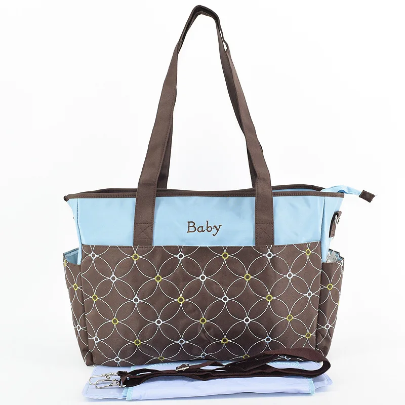 Детский мешок для прогулочной детской коляски, сумки для мам, сумка для подгузников, модная сумка на молнии, рюкзак для мамы, рюкзак для подгузников - Цвет: T6323-sky blue