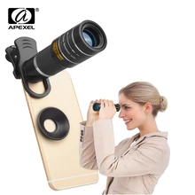 APEXEL teléfono móvil lentes 20X telescopio Zoom monocular lente de cámara para iPhone x 7 8 6 plus Samsung s8 Note 8 para Xiaomi HTC(China)