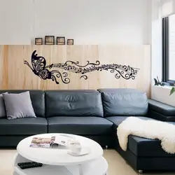 Современные классические наклейки на стену с изображением животных Музыкальные ноты бабочки наклейки для гостиной спальни декоративные