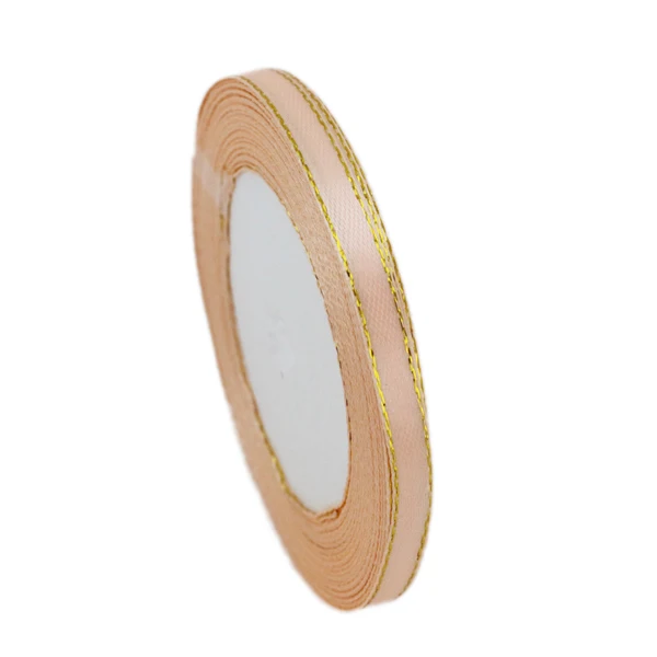 Luxurious Gold Edge Satin Ribbon - High-Quality Gift Packaging, Multiple Widths Available