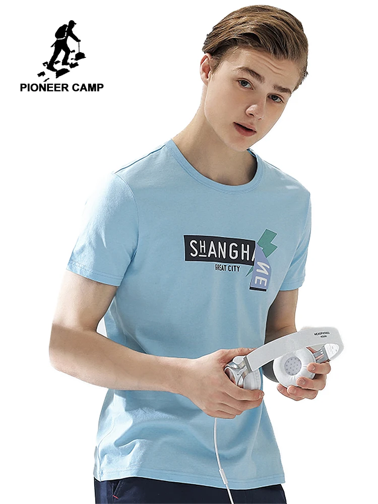 

Pioneer Camp new arrival summer T-shirt men brand clothing fashion printed T shirt male top quality 100% cotton tshirt ADT702102