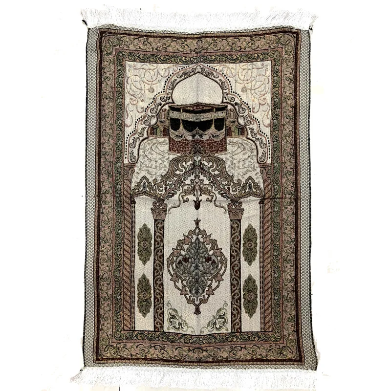

Pa.an Worship Carpet Moslem Pilgrimage Blanket Weave Fabric Rug Traditional Muslim Middle East Pattern 70X110cm (28X43 In)