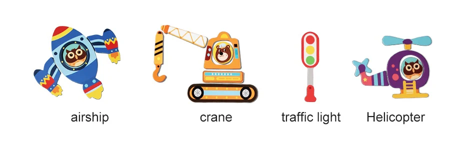 Magnetic Cartoon Puzzle 3D Traffic Matching Jigsaw Games Toy Early Learning Traffic Puzzles Educational Toys for Child Kids Gift_07