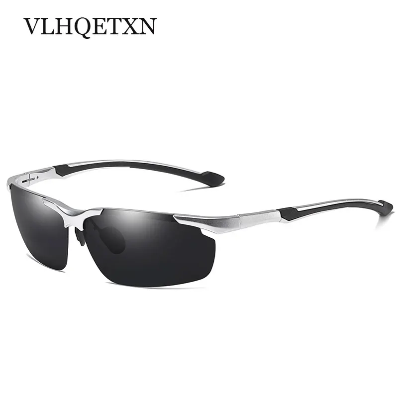 

2018 Fashion Half-frame Aluminum Magnesium Polarized Sunglasses New Men UV400 Protection Retro Driver Driving Men's Sun glasses