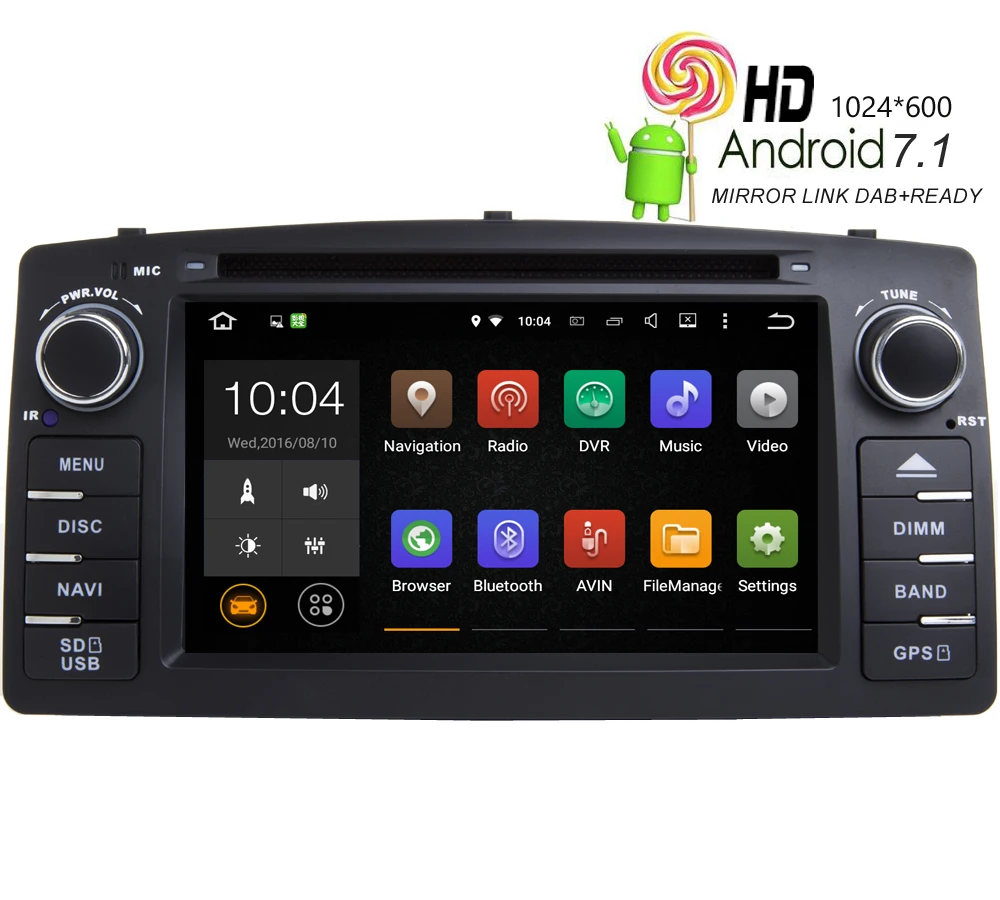 Excellent HIRIOT Car Android 7.1 Car DVD GPS Player For TOYOTA COROLLA E120 BYD F3 Navigation Radion Mirror Link Wifi/4G DAB MAP 2G RAM 0 Excellent HIRIOT Car Android 7.1 Car DVD GPS Player For TOYOTA COROLLA E120 BYD F3 Navigation Radion Mirror Link Wifi/4G DAB MAP 2G RAM 0