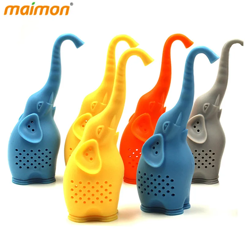 5 pieces/lot Lovely Elephant Silicone Tea Infusers Set Flower Black Green Tea Leaf Strainers Filters Kitchen Baking Tools
