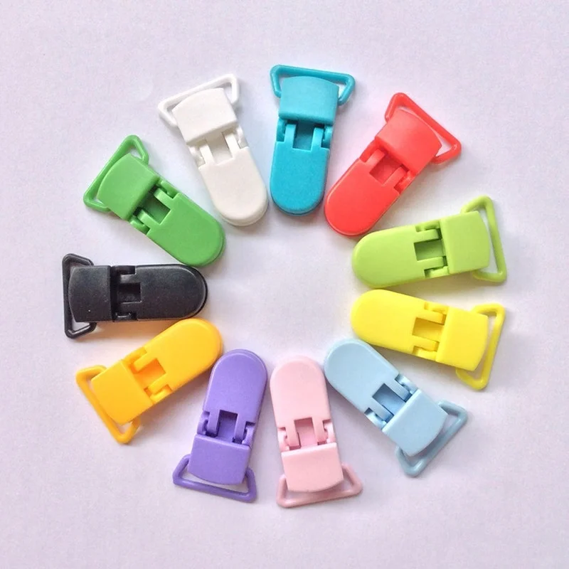 

10Pcs Baby Plastic Pacifier Clip Holder Soother Mam Infant Dummy Clips Chain For 20mm Ribbonn Transparent Clip