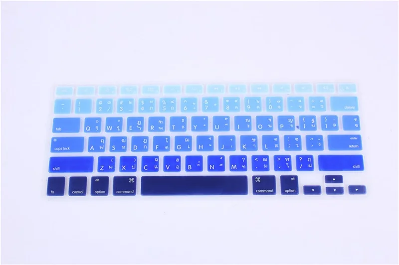 Тайская тайская силиконовая крышка клавиатуры для Apple macbook Air Pro retina 13 15 17 защитная кожа для mac book ноутбук пленка - Цвет: gradualblue