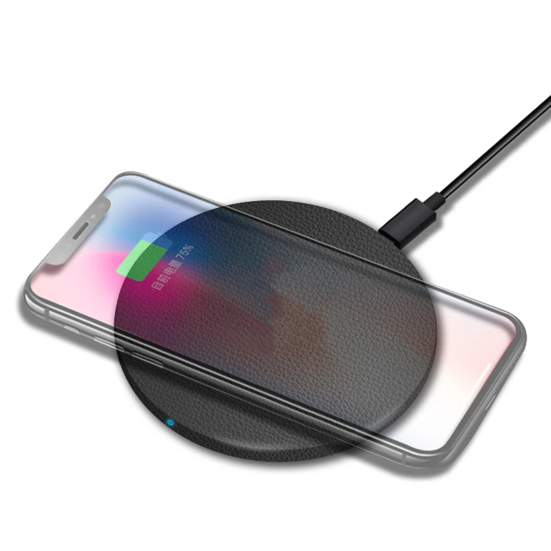 MIXZA Y01 Leather Qi Wireless Charger Fastfor Charger iPhone 8