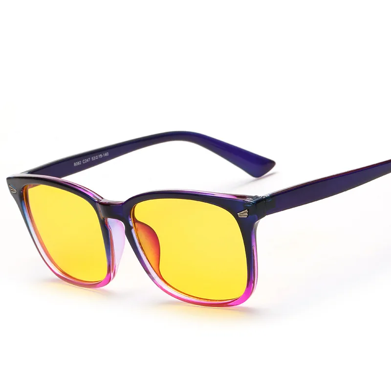 Square Yellow lenses Glasses Anti Rflective Radiation Blue light Men