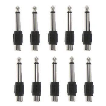 

10pcs 6.5mm to 3.5mm Jack Sound Mixer Microphone Connector Converter Adapter Audio& Video Cables Connector Converter