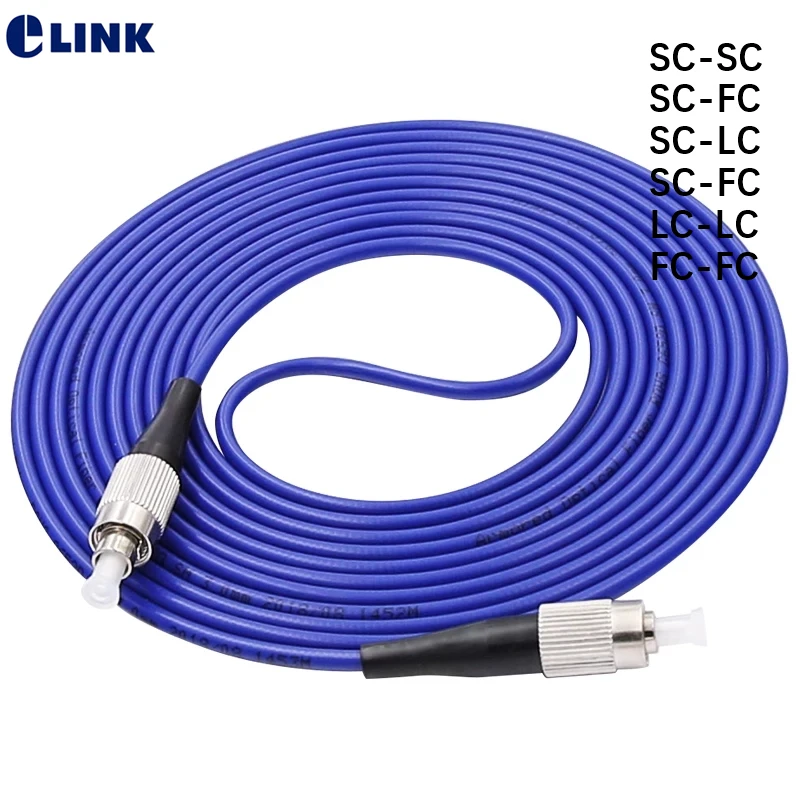 3pcs 10mtr Armored Fiber Patch Cord Simplex fiber SM SC LC FC armored ftth jumper 1 core optical fibre Singlemode cable ELINK