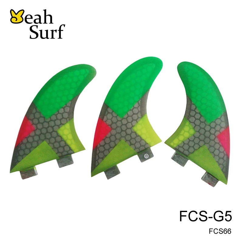 Tri набор FCS Fin G5 M Размеры красочные стекловолокна G5 Fin в серфинге Бесплатная доставка