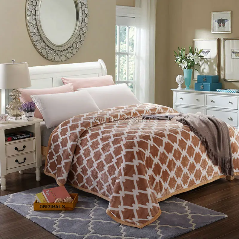 Fashion Velvet Microplush Soft Faux Mink Flannel Fleece Blanket Throws