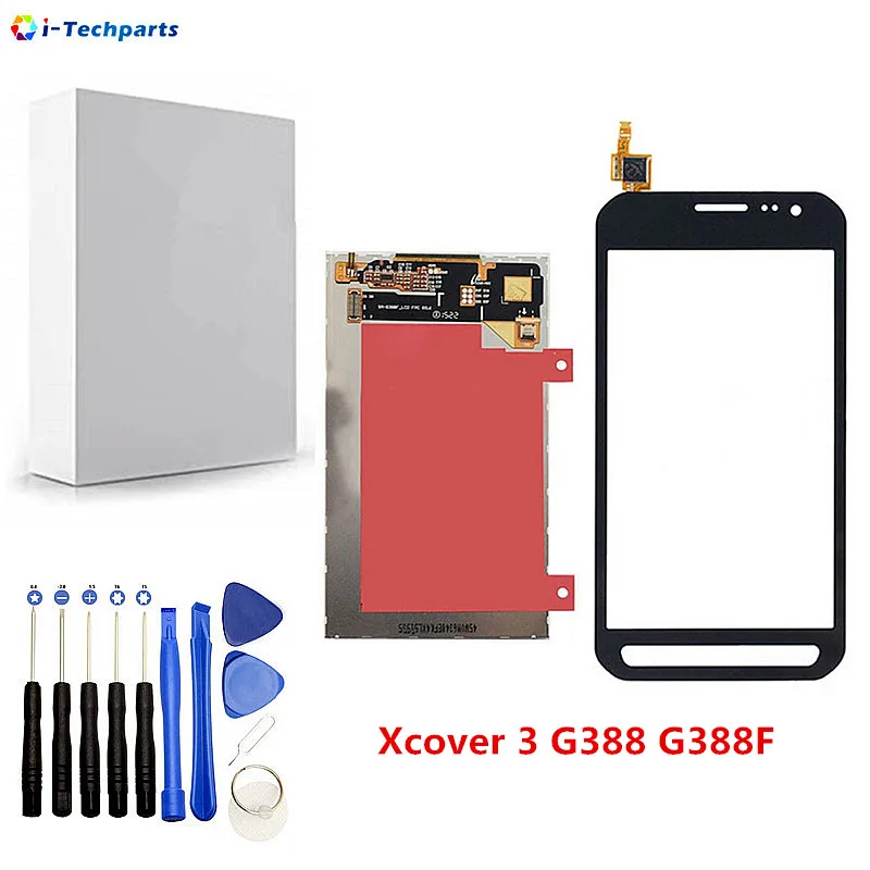 

Original New LCD Display + Touch Screen Digitizer Sensor Front Glass Panel For Samsung Galaxy Xcover 3 SM G388F G388,Black White
