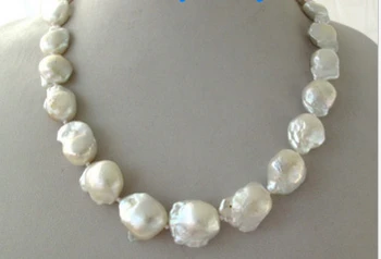 

wan 001122 Unusual White Keshi Keishi Baroque Pearl Necklace