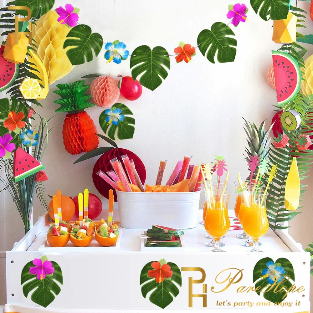 

12Pcs Artificial Palm Leaves for Vintage Wedding Decoration Table Cloth Hawaiian Theme Party Decorations Home garden Supplies