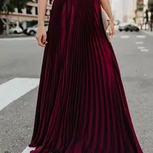 Для женщин Boho шифон длинная юбка макси женские пляжные Высокая юбка для офиса плиссированные Повседневный Сарафан Mulheres сделать партия Boho Praia