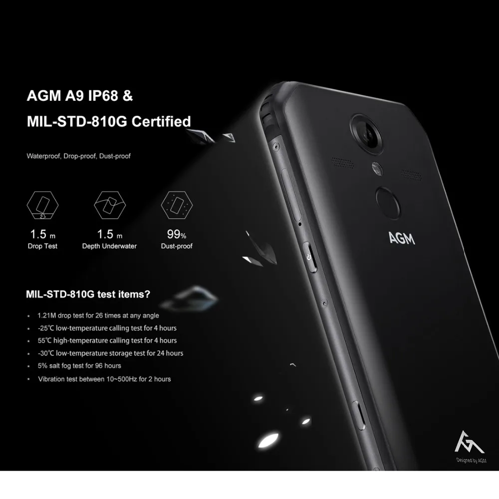 AGM A9 IP68 Водонепроницаемый телефон 5,99 дюймов HD 4 ГБ/6 Гб ram 32 ГБ/64 Гб rom восьмиядерный смартфон Snapdragon 450 5400 мАч NFC сотовый телефон