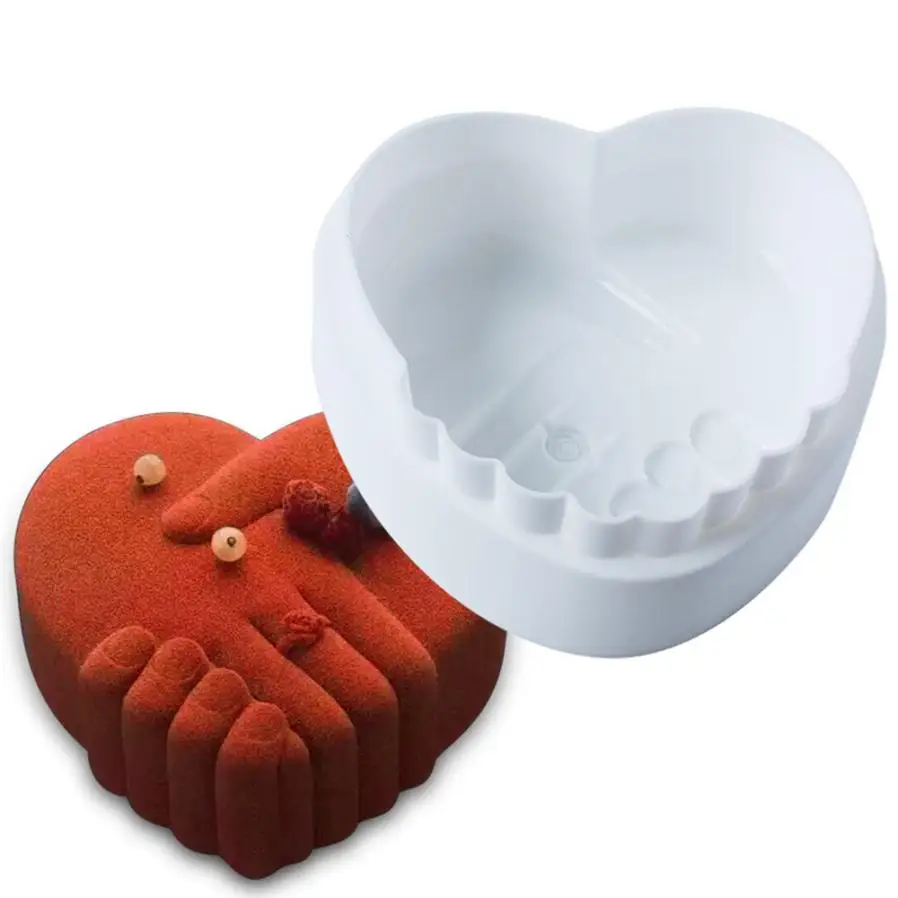DIY Silicone Heart Shaped Cake Decorating Mold For Chiffon Mousse