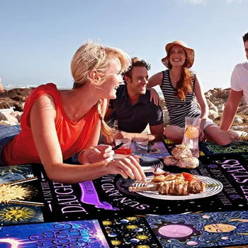 

Delicate Edge Angel Printing Picnic Cloth Kitchen Dining Decoration Comfortable Fabric Tablecloth Picnic Blanket 96cmx114cm