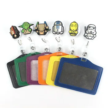 

1Pcs Horizontal type Cartoon Retractable Badge Reel Student Nurse Exihibiton ID Name Card Badge Holder Office Supplies