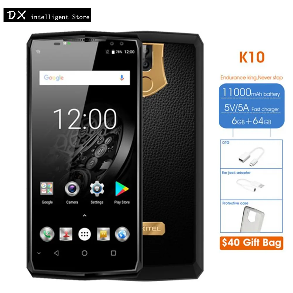 Oukitel K10 6 ГБ + 64 ГБ 21MP 4 Камера Helio P23 MTK6763 Octa Core 4 г LTE мобильный телефон 6,0 "18:9 FHD + OTG NFC отпечатков пальцев 11000 мАч