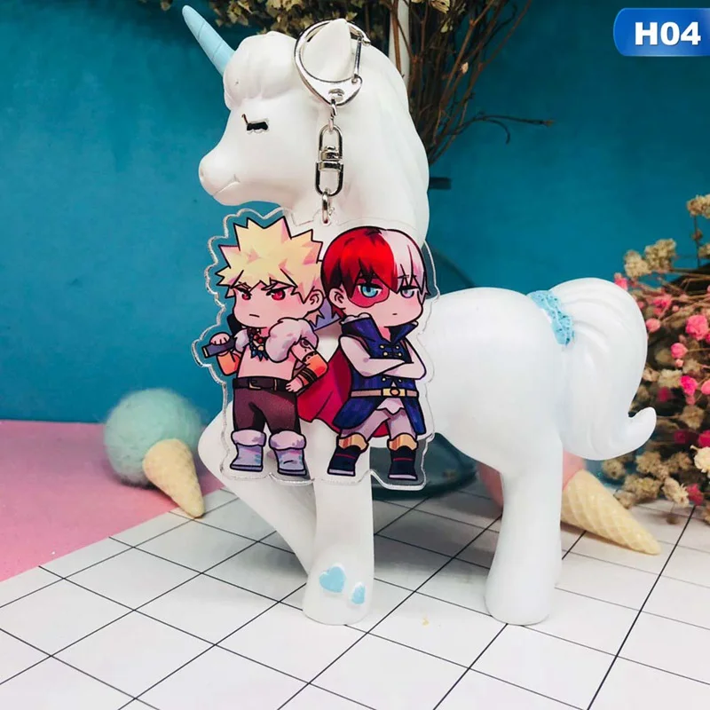 

2018 New Design My Hero Academy Keychain Cute Multiple Style Keychains Keyring Anime Acrylic Key Chain Cartoon Accessories