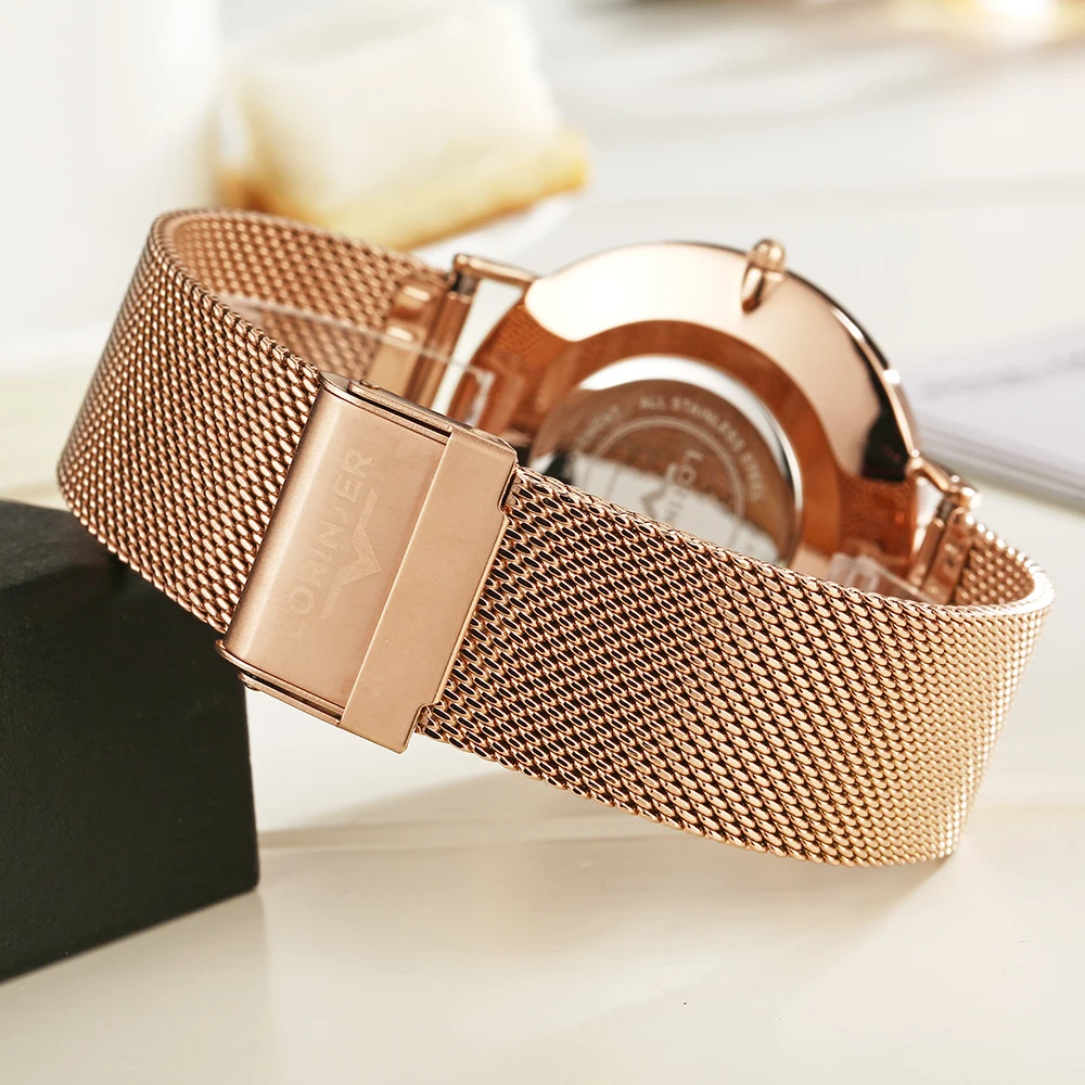 Couples Watch minimalist quartz watches Rose gold Color Lorinser Top Brand Full stainless steel Wrist Watches For Men And Women Couples Watch minimalist quartz watches Rose gold Color Lorinser Top Brand Full stainless steel Wrist Watches For Men And Women