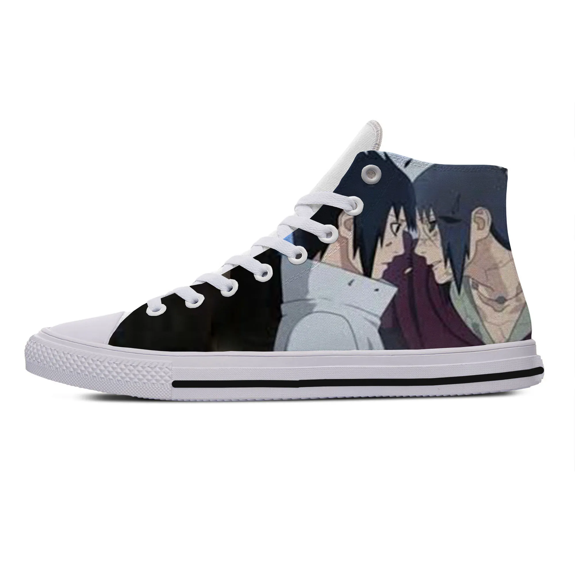 

2019 Hot Cool Fashion High New Summer Sneakers Handiness Casual Shoes 3D Printed Cartoon For Men Women Naruto Uchiha Sasuke