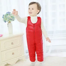 Пуховые Комбинезоны для маленьких девочек; одежда для детей; однотонные Комбинезоны на белом утином пуху для детей; Одежда для мальчиков и девочек