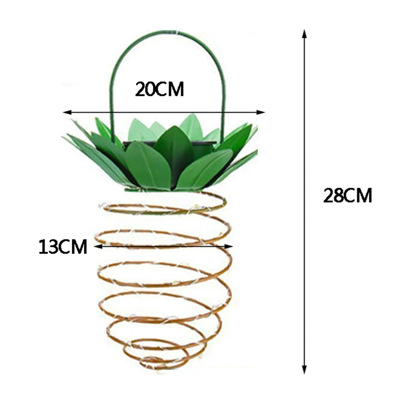 Светодиодный светильник для сада, солнечный свет, открытый декор, ананас, подвесной Сказочный светильник, Водонепроницаемый 24 светодиода