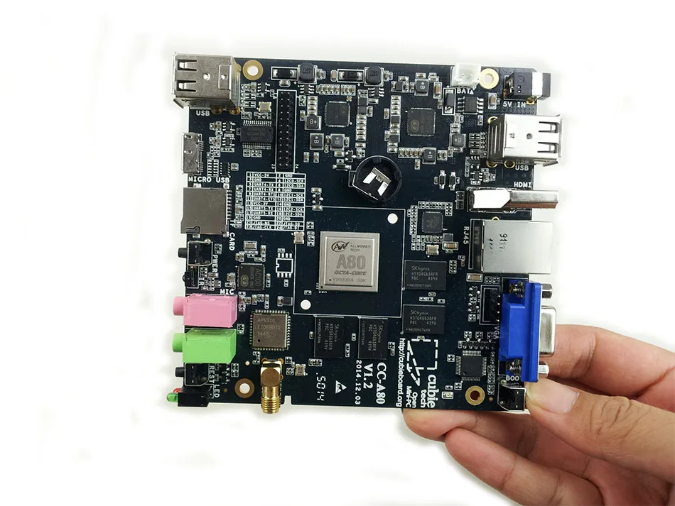 CC-A80/Cubieboard4 высокопроизводительная мини-ПК макетная плата/Cubieboard A80 Cortex A15x4 до 2,0 ГГц, A7x4/2 ГБ DDR 8G EMMC