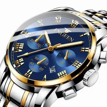 Top Brand Luxury Mens Watches Waterproof All-black Watch Stainless Steel Band Chronograph Quartz Wristwatch Gifts for Men baogela chronograph black new watches mens quartz watch stainless steel mesh band slim men watch student sports wristwatch