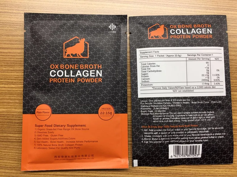 Easily Soluble Beef Bone Broth Collagen Powder 83.68 total protein 98.