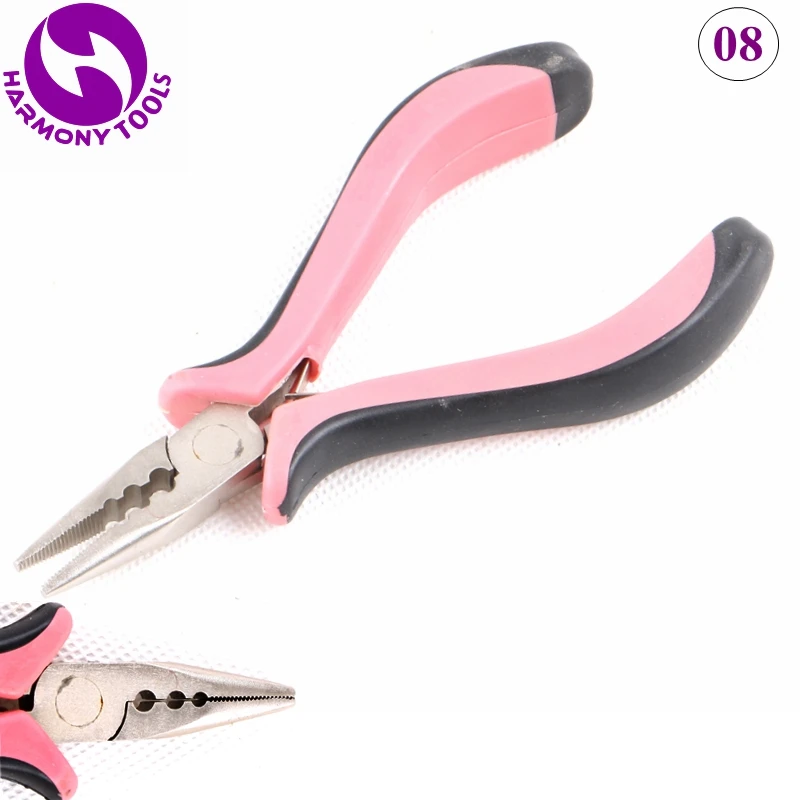 HARMONY 2 шт. розовые и черные ручки щипцы для наращивания волос инструменты с 3 отверстиями для микрокольца, бусины и медные трубки(стиль 08