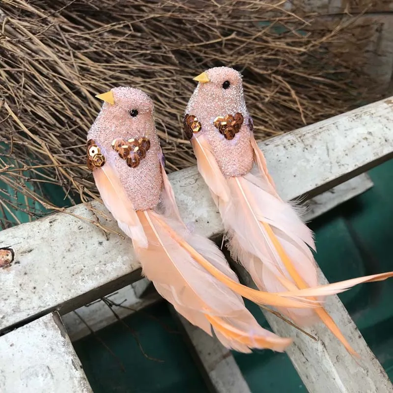 

16*3*3.5CM,Decorative Artificial Foam Feathers Small Birds,New Fake Bird Garden,DIY Wedding Decor,Party Decoration Favors,