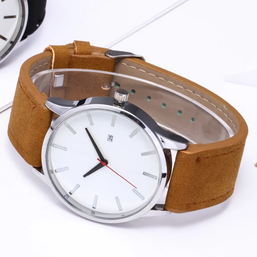 Reloj модные военные кварцевые мужские часы с большим циферблатом, кожаные спортивные часы, мужские часы высокого качества, наручные часы