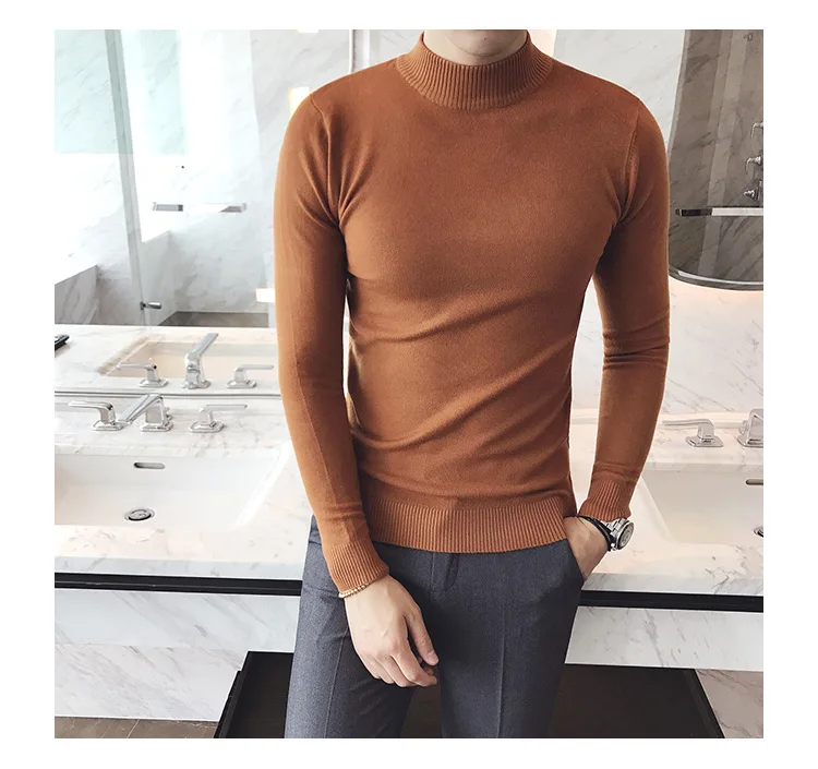 best sweaters for men MRMT 2022 Brand Autumn New Knitting Men's Sweater Pullover for Male Half High Collar  Sweater sweater crewneck