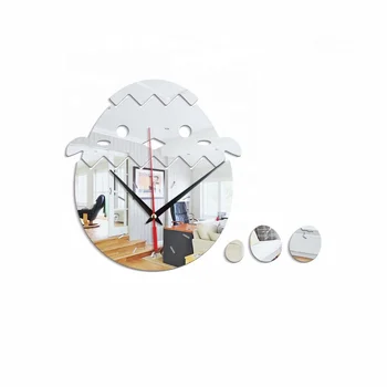 

New Arrive Creative Chicken Wall Mirror Sticker Shell Stereo Acrylic Mirror Wall Stickers Fashion Home Decoration Wall Clock