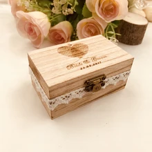Персонализированные деревенские Свадебные деревянная коробочка для колец Держатель, пользовательские ваши названия и дата кольцо коробка, свадебное кольцо на День Св. Валентина коробка