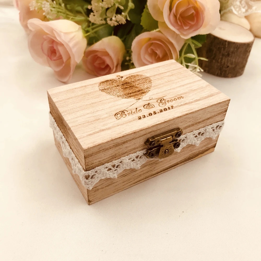 PersonalizedRusticWeddingWoodRingBoxHolderCustomYourNamesand