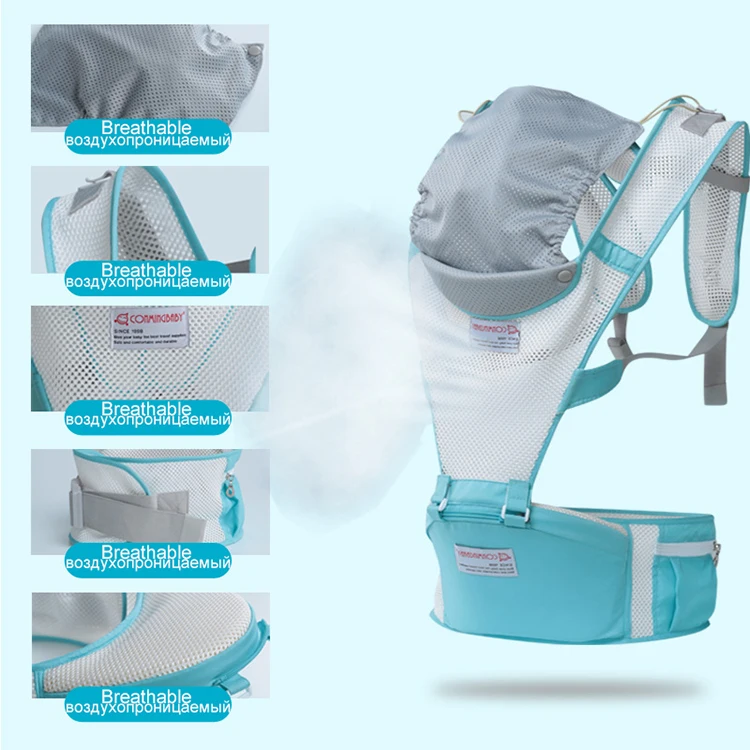 Summer Breathable Mesh Ergonomic Hipseat Baby Carrier Backpack Kangaroo Baby Sling Waist Stool Wrap Hip Seat for 0-36 Month 20kg
