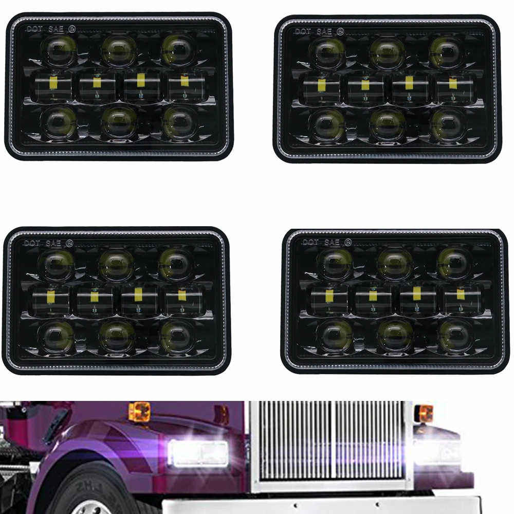 4x6 &quotдюймовый светодиодный прямоугольный фары HID Замена для Peterbil Kenworth Freightinger H4651