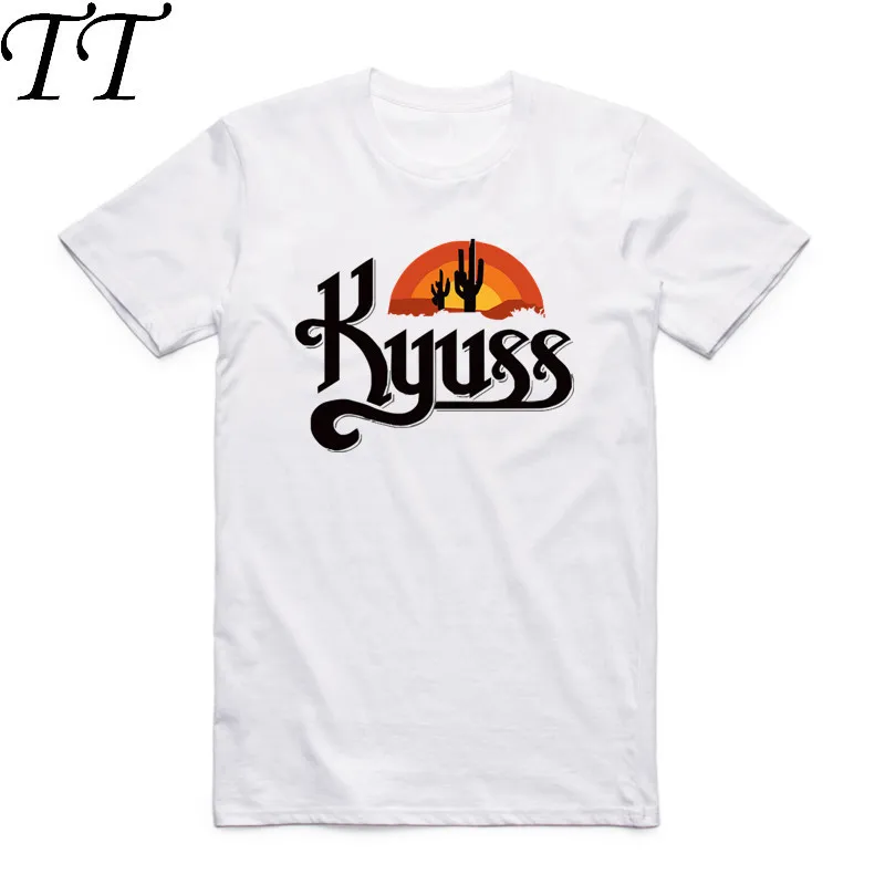 

2019 Men Print Kyuss Rock Band Fashion T Shirt Short Sleeves O Neck Queens Of The Stone Age Clutch Summer Casual Cool T-shirt