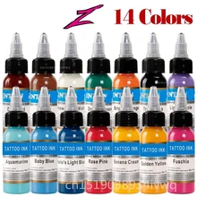 14 шт Профессиональная Татуировка пигментные чернила для татуажа Перманентный макияж микроблейдинг пигмент татуировки и боди-арт краски