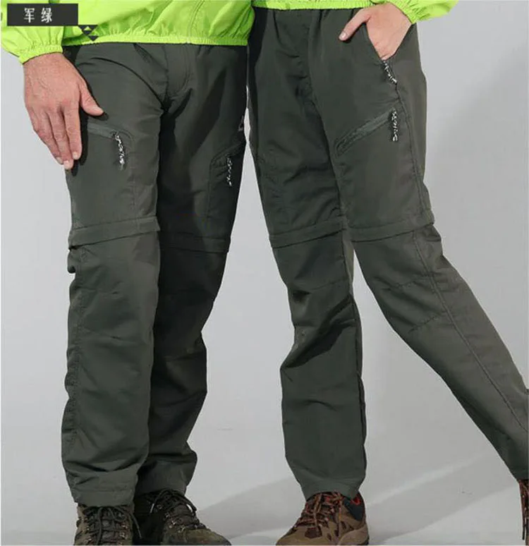 Спортивные водонепроницаемые брюки для альпинизма, для мужчин и женщин, быстросохнущие, дышащие, тонкие, два предмета, съемные
